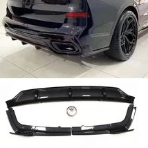 Carbon Fiber Look Rear Bumper Diffuser Kit fits BMW G07 X7 M-Sport 2019-2024 BLK - £348.24 GBP