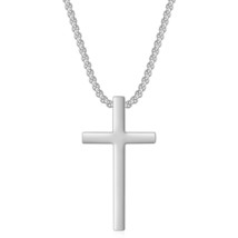 VQYSKO Simple Cross Stainless Steel Men's Necklace Pendant Titanium Steel Neckla - $16.81
