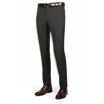 Men Suit BERLUSCONI Italian Wool 180's Pin Stripe One Button Peak UGS95-03 Gray image 10