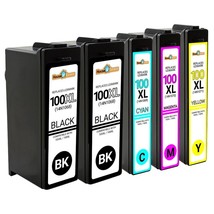 5-pk 100XL BCMY Ink for Lexmark Pro202 205 206 207 701 702 703 705 706 P... - £21.23 GBP