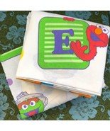 Sesame Street Twin Sheet Set Flat Fitted Bedding Material Franco Manufac... - £30.25 GBP