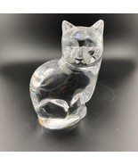 Vintage Orrefors Sweden Crystal Cat Sculpture / Paperweight Figurine 5-1/8&quot; - $76.44 CAD