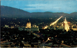 Panoramic Night View State Capitol &amp; Downtown Postcard Salt Lake City Utah (B10) - £3.78 GBP