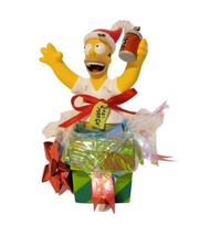 Homer Simpson Christmas Ornament w/ Sound Homer as Christmas Present Car... - £31.57 GBP