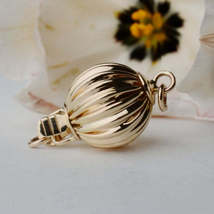 14k White/Yellow Gold Corrugated Ball Clasp for Jewelry AU585 (1pc) - $54.86+