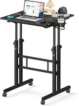 Small Standing Desk with Wheels, Mobile Stand Up Desk, Portable Standing... - $874.16 MXN