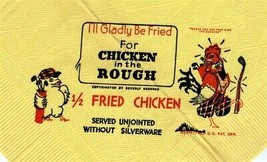 Chicken in the Rough Paper Dinner Napkin 1960&#39;s Beverly Osborn  - $24.82