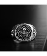 925 Silver Plated Skull Ring for Men Women,Punk Hip Hop Ring - €10,41 EUR
