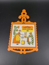 Cast Iron Ceramic Tile “Kissin’ Don’t Last Good Cookin Do” Kitchen Trive... - $15.85