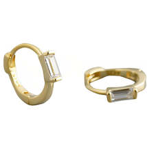 Anyco Earrings Fashion Stud Minimalist Geometric Square Colorful Zircon Huggie  - £17.08 GBP
