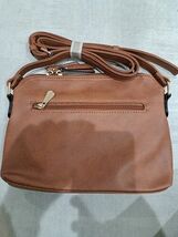 Women Solid Multi-pockets Casual PU Leather Crossbody Shoulder Bag Brown - $21.99