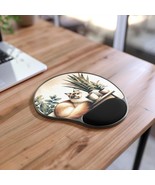 Boho Cat Themed Mouse Pad with Wrist Rest, Plant Lover Gift, Desk Access... - $42.13 CAD
