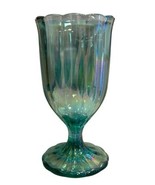 Pioneer Woman Luster Green Pearlized Goblet Glass Wine Water Aqua Frutig... - $480.41 MXN