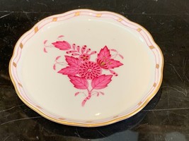 Herend Hungarian Porcelain Raspberry Chinese Bouquet Coaster #8562/AP - £38.20 GBP