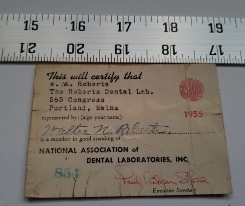 Home Treasure National Association Roberts Dental Lab Card 1955 Portland... - $9.49