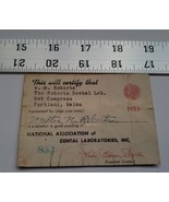 Home Treasure National Association Roberts Dental Lab Card 1955 Portland... - $177.65 MXN