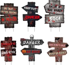 Halloween Decorations Outdoor 6 Pack Halloween Decor Yard Signs NEW - £16.98 GBP