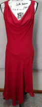BISOU BISOU Long Maxi Dress Womens Sz 12 Red Michele Bohbot Sleeveless Cowl Neck - £22.12 GBP