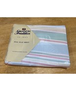 Vtg Cannon Tradition Color Delights Stripe  Pastels Cotton Blend Full Fl... - $365.81 MXN