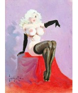 FRAMED CANVAS Art print giclee Frank Frazetta Topless Blonde in Hose - $113.73 CAD