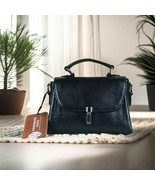 Black Leather Handbag with Adjustable Detachable Strap For Women &amp; Girls - $339.36 CAD