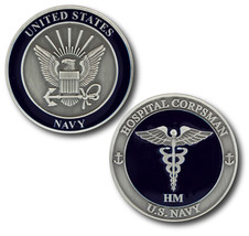 Navy Hospital Corpsman Caduceus 1.75&quot; Challenge Coin - £27.41 GBP