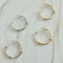 Golden Elegance Hoop Earrings - £18.70 GBP
