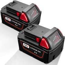 2 Pack 6.5Ah M-18 Batteries Pack High Output For Milwaukee M18 Battery Lithium 4 - £102.29 GBP