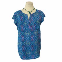 Willi Smith Floral Short Sleeve Top Size M - £11.67 GBP
