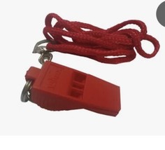 Epic Sports E7781 Red  Plastic Pea-Less Whistle And Landyard. ShipN24Hours - £6.23 GBP