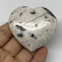 72.1g, 2.2&quot;x2.3&quot;x0.7&quot; Natural Black K2 Heart Polished Healing Crystal, B10377 - £4.09 GBP