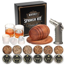 Whiskey Smoker Kit with Torch - 6 Flavors Wood Chips, 2 Glasses, 2 Ice B... - $194.39