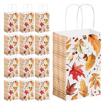 HOME &amp; HOOPLA Fall Leaf Party Supplies - Falling Leaves Paper Gift Bags ... - £11.47 GBP