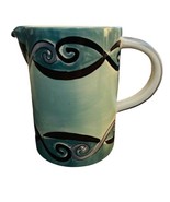 Herman Dodge &amp; Son Blue Green Brown Swirl Artistic Pitcher Tea Pot 5” No... - $19.00 CAD