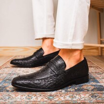 Fangio Penny Loafer Genuine Ostrih Leg Quil Black image 9