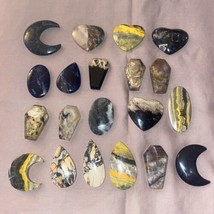 Lot Of 20 Stones Crystals Agate Jasper Palm Root Sodalite Shapes - $18.99