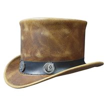 El Dorado Pocker Band Leather Top Hat - £227.81 GBP