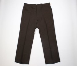 Deadstock Vintage 70s Mens 40x29 Knit Wide Leg Bell Bottoms Pants Brown USA - £76.20 GBP