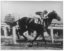 1920 - MAN O&#39; WAR winning the Stuyvesant at Jamaica - 10&quot; x 8&quot; - £15.93 GBP
