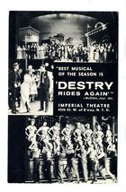 Destry Rides Again Broadway Postcard Andy Griffith Delores Gray 1959 - $11.88