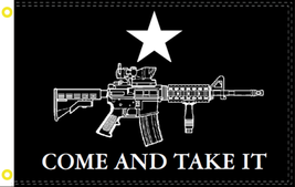Assault Rifle Flag Black Tactical M4 Come And Take It 3X5 2ND Amendment Maga Usa - £14.91 GBP