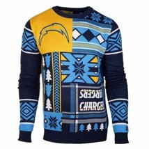 NFL SAN DIEGO CHARGERS PATCHES UGLY CREW NECK SWEATER men’s XXL - $68.16