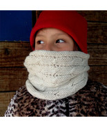 Alpaca Infinity Scarf – Girls Soft Warm White Winter Wool Neck Warmer - £33.96 GBP