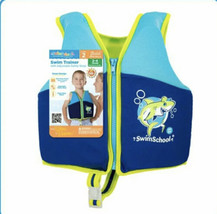 New SwimSchool Youth Shark Swim Vest w/ Adjustable Safety Strap. Ages 2-4 33lbs - £11.77 GBP