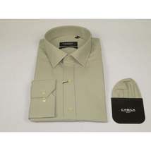 Men's Shirt, Hankie CASILA Turkey Cotton Blend Long Sleeves 501480-06 Solid Sage image 4
