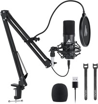 Usb Microphone, Maono 192Khz/24Bit Plug &amp; Play Pc Computer Podcast, Au-A04 - £46.32 GBP