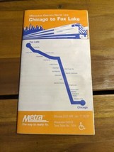 Vintage 2001 Milwaukee District North Line Metra Chicago To Fox Lake Time Table  - £17.40 GBP