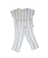Laura Ashley Blue White Striped 2 piece Pajama set Size M - $22.33 CAD
