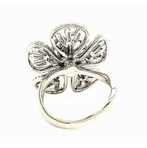 Natural 1.49ct Diamond Engagement Ring Invisible Set 18K White Gold G VS1 Flower - £2,450.85 GBP