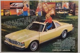 1978 Print Ad Chrysler LeBaron 2-Door Yellow Car Pretty Lady - $11.68